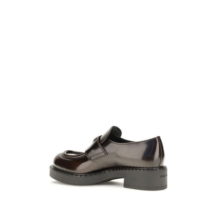Mocasini slip-on Prada maro din piele