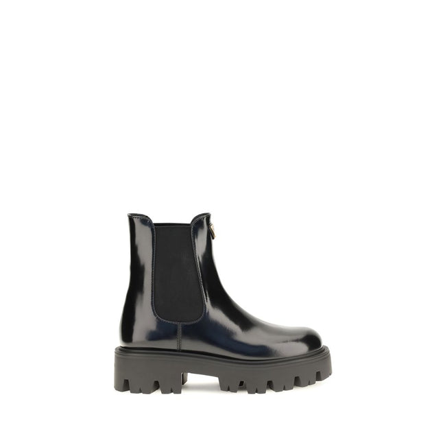 Ghete Chelsea Prada negre din piele