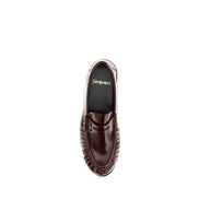 Mocasini slip-on Saint Laurent bordo din piele