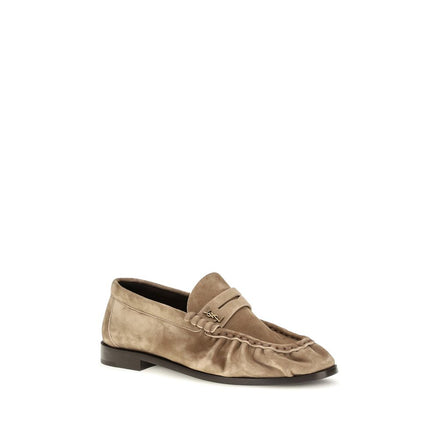 Saint Laurent Mocasini Bej din Piele de Vițel