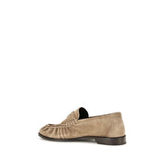 Mocasini slip-on Saint Laurent bej din piele întoarsă