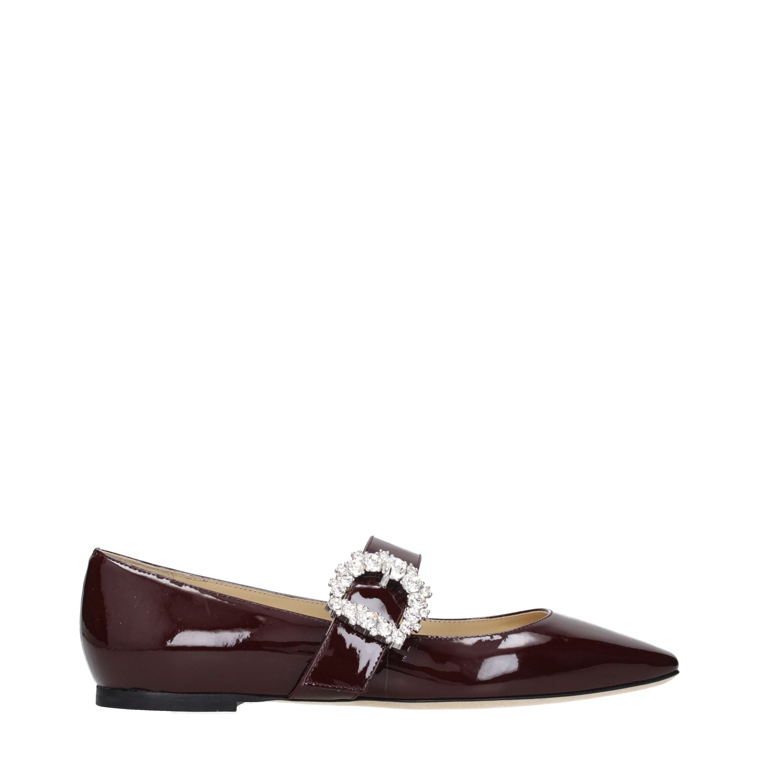 Balerini Jimmy Choo roșii din piele lăcuită