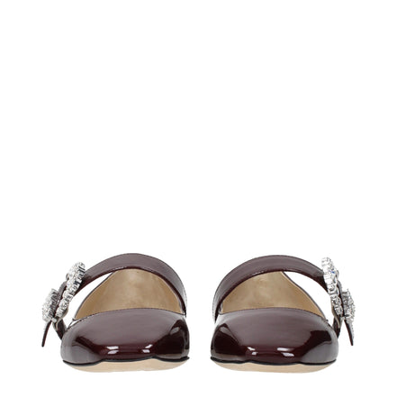 Balerini Jimmy Choo roșii din piele lăcuită