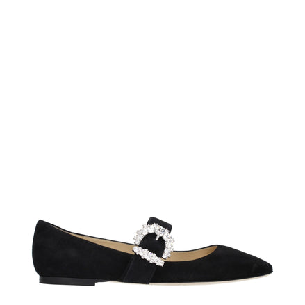Balerini Jimmy Choo negri din piele întoarsă