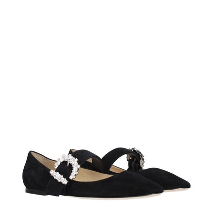 Balerini Jimmy Choo negri din piele întoarsă