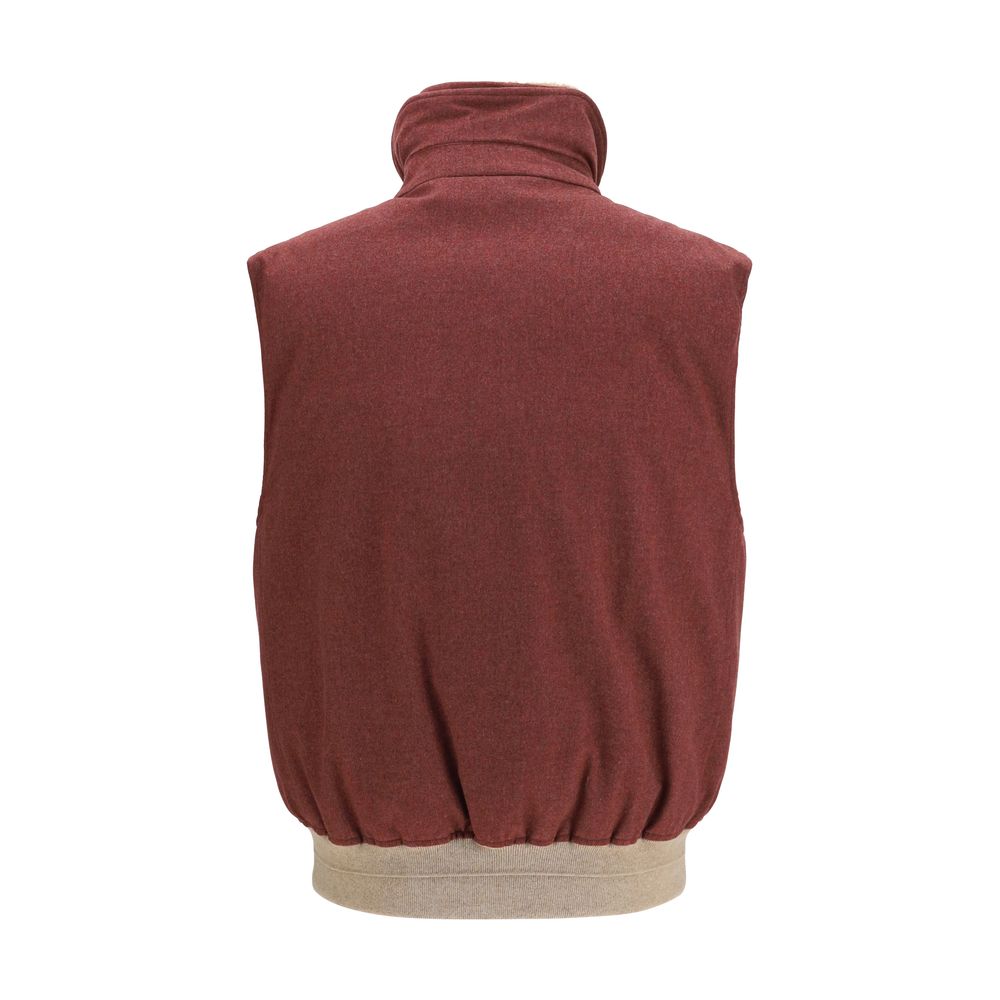 Brunello Cucinelli Vestă Bordeaux din Lână