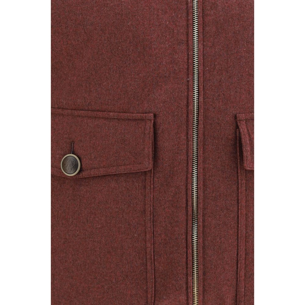Brunello Cucinelli Vestă Bordeaux din Lână