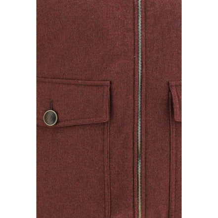 Brunello Cucinelli Vestă Bordeaux din Lână