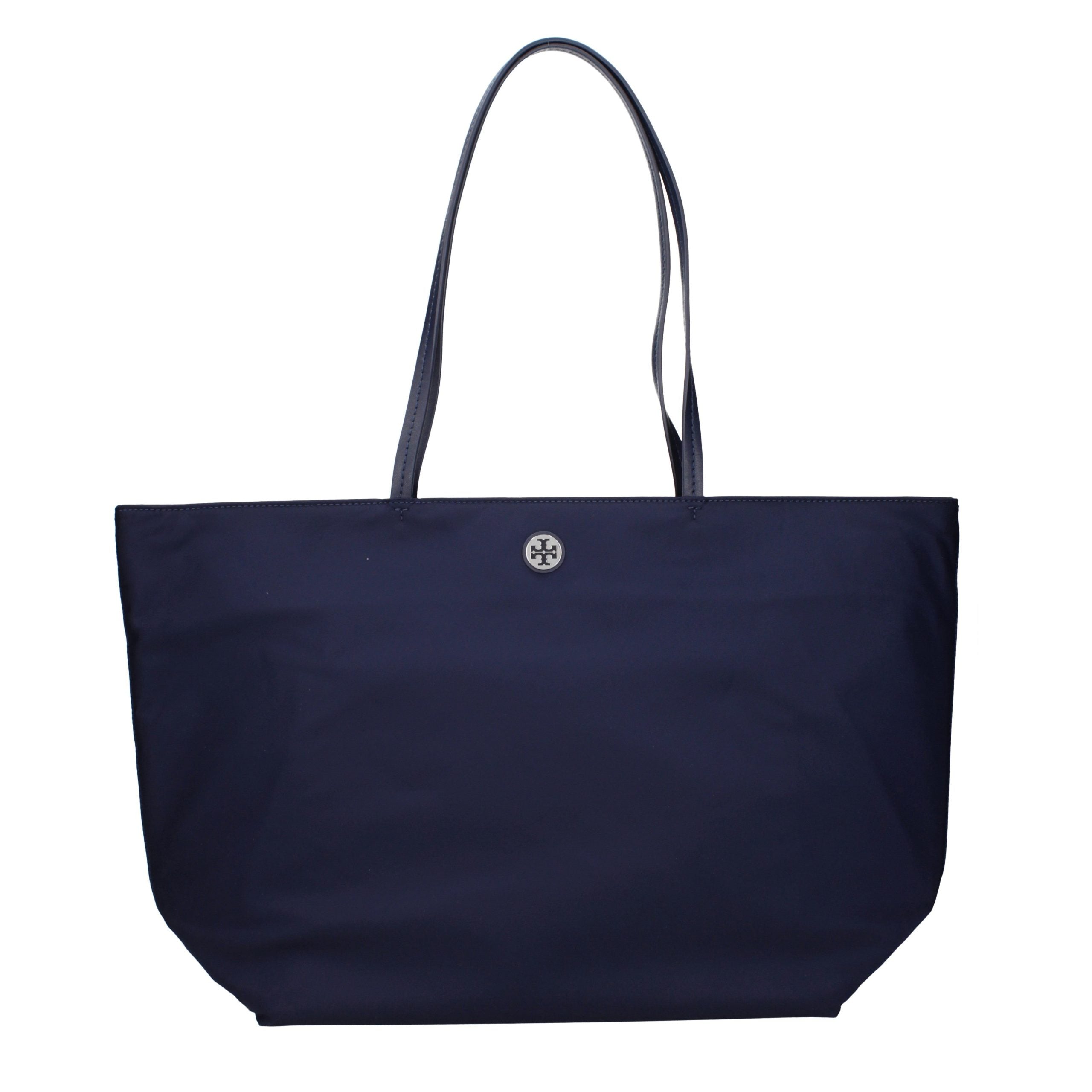Geantă pe umăr Tory Burch albastră din material textil