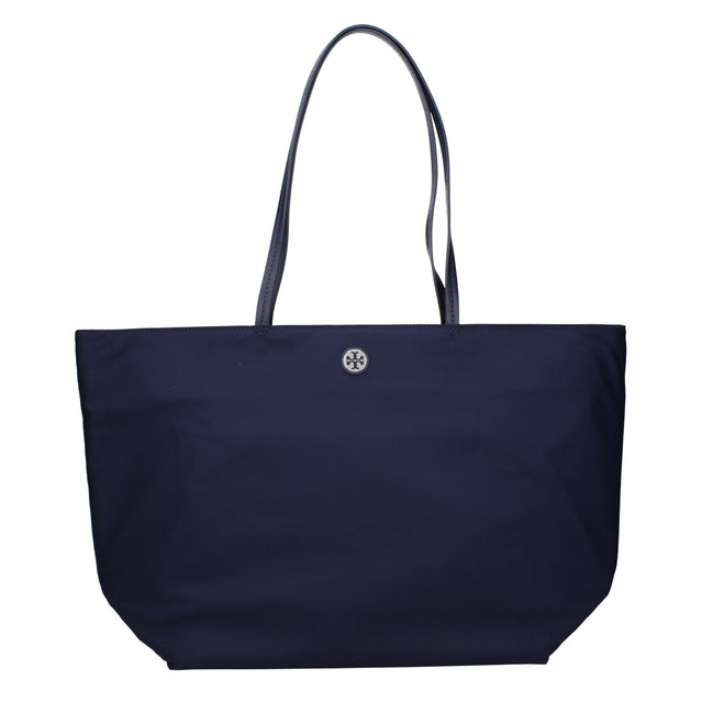 Geantă pe umăr Tory Burch albastră din material textil