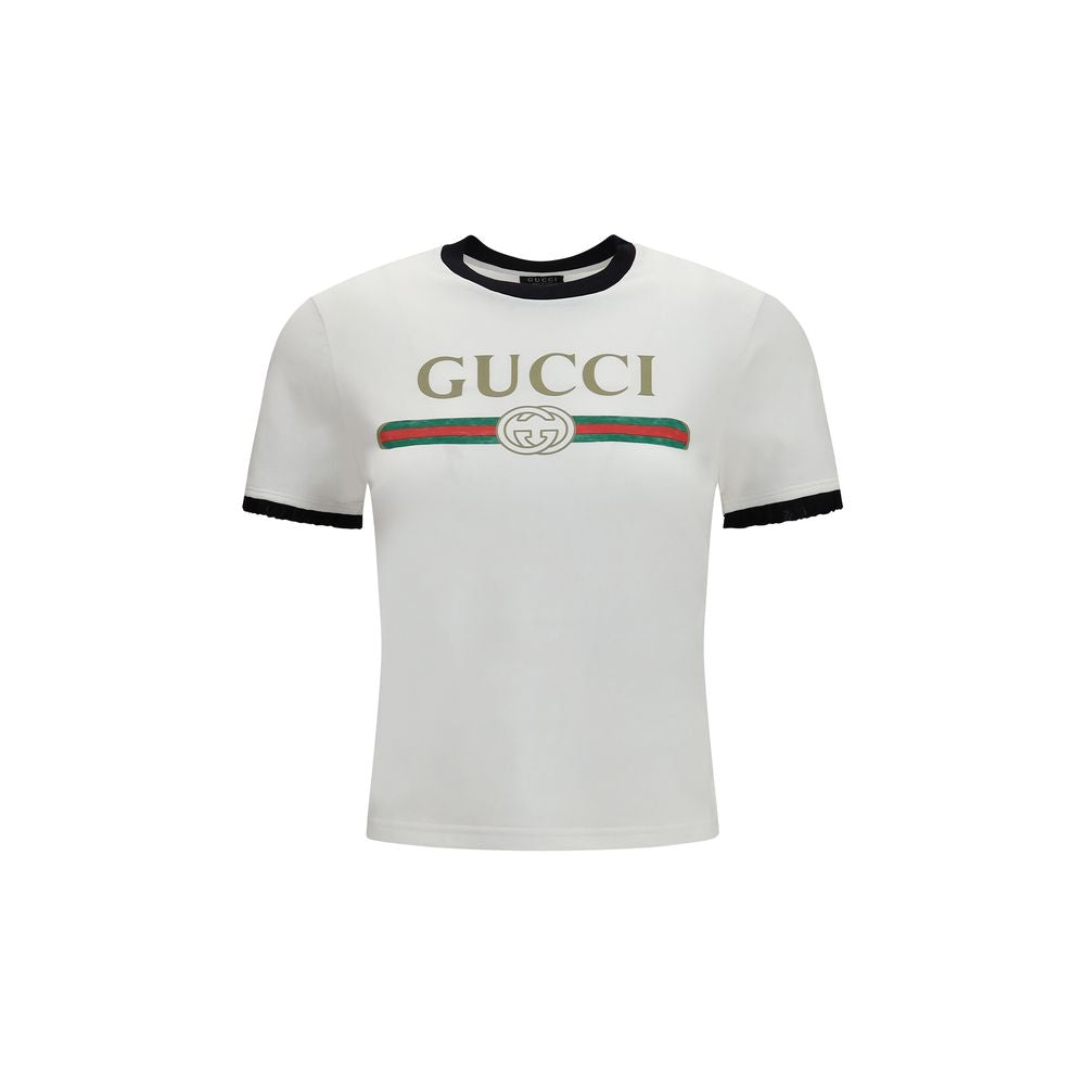 Tricou Gucci alb din bumbac