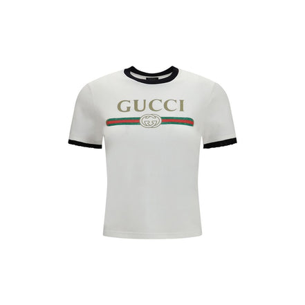 Tricou Gucci alb din bumbac