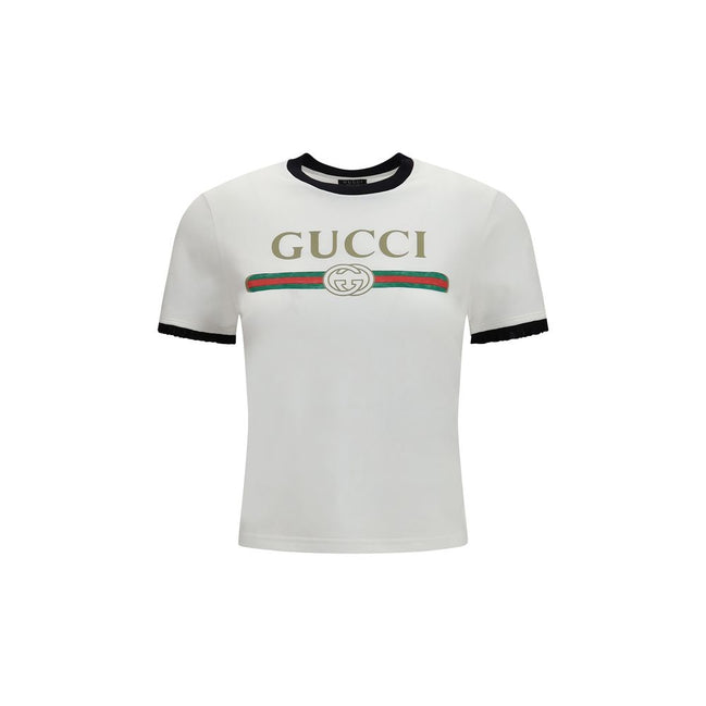 Tricou Gucci alb din bumbac
