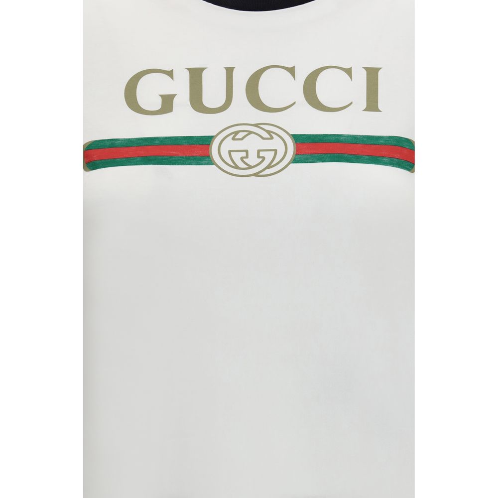 Tricou Gucci alb din bumbac