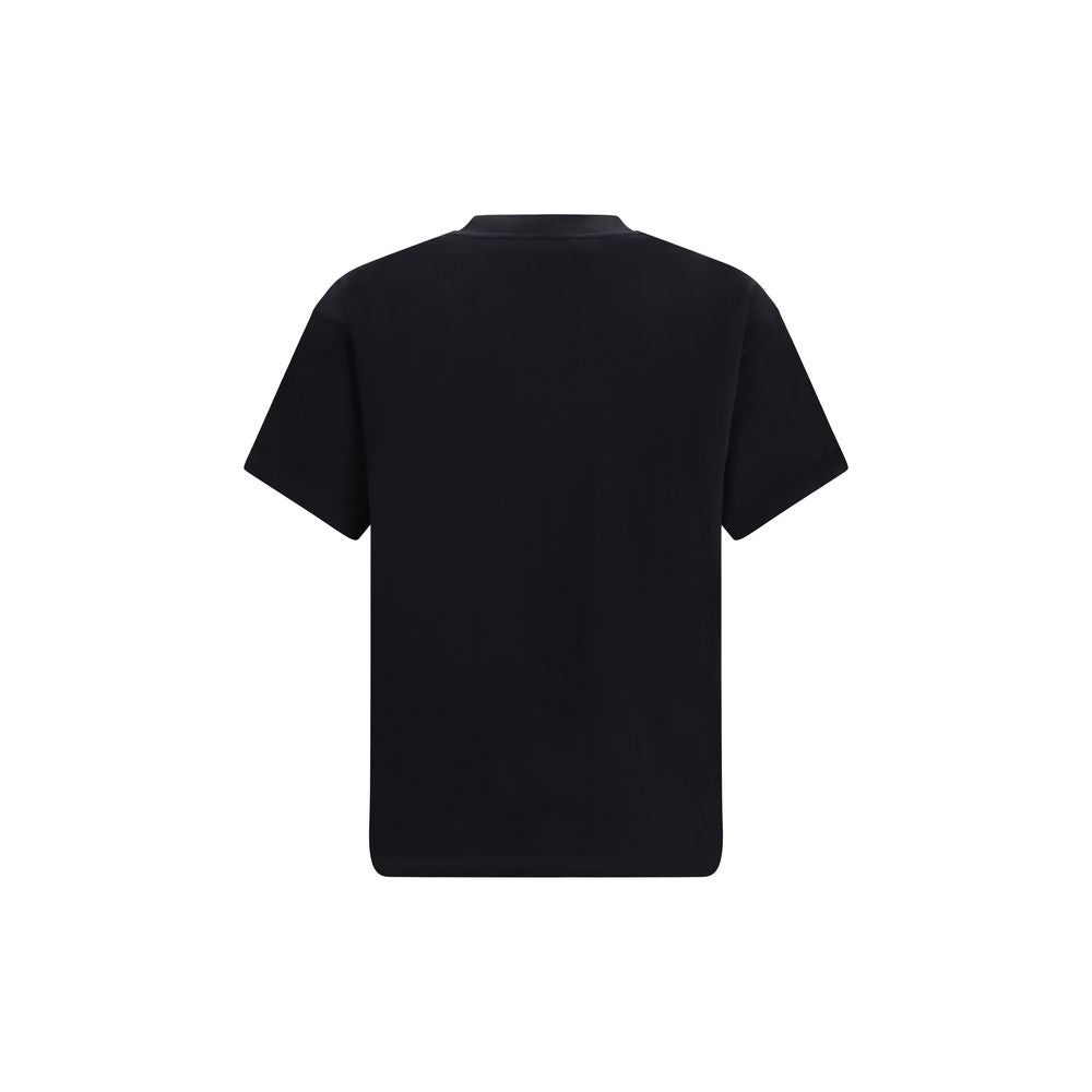 Tricou Palm Angels negru din bumbac cu logo pe guler