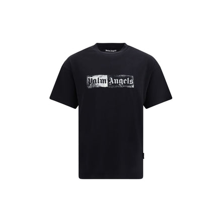 Tricou Palm Angels negru din bumbac cu logo ștampilă