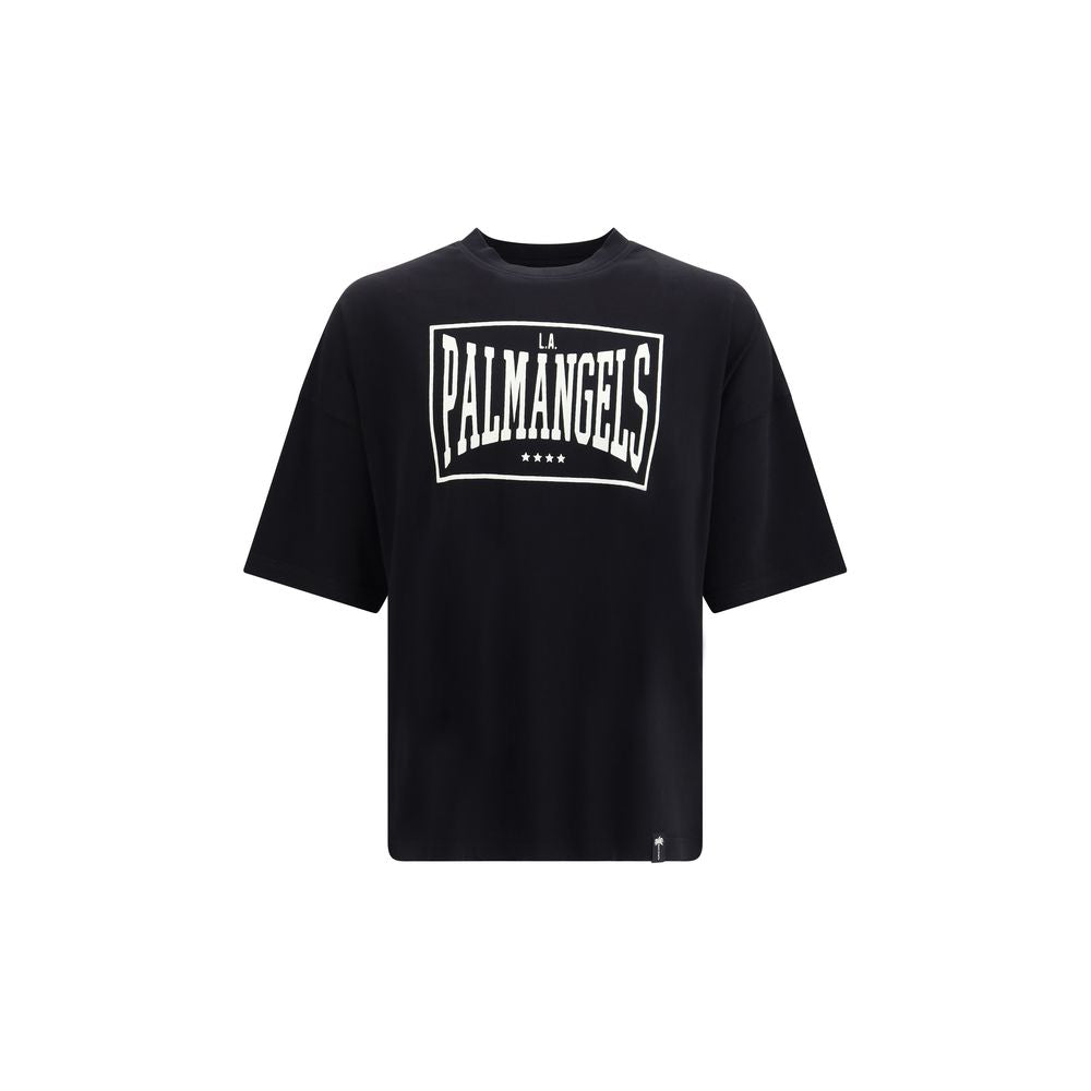 Tricou Palm Angels negru din bumbac cu logo box