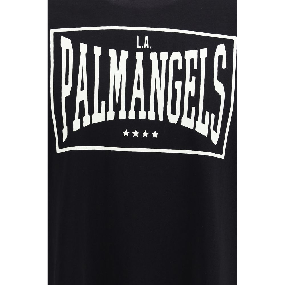 Tricou Palm Angels negru din bumbac cu logo box