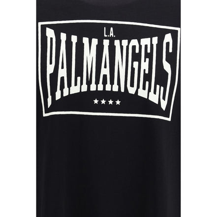 Tricou Palm Angels negru din bumbac cu logo box