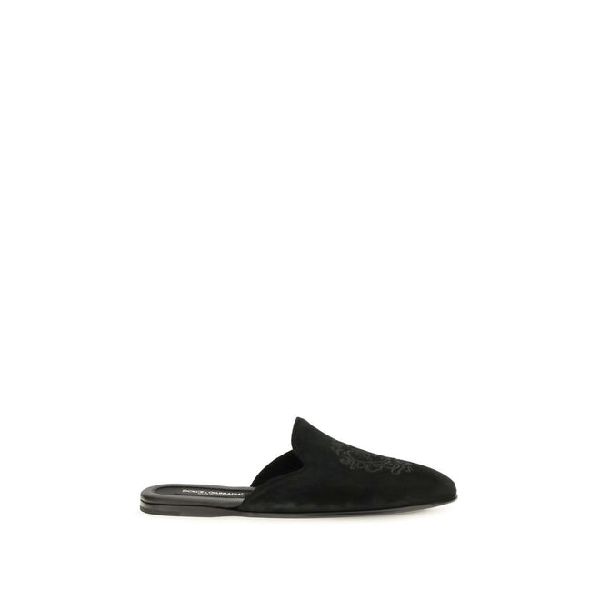 Dolce & Gabbana Papuci Mules Negri din Piele