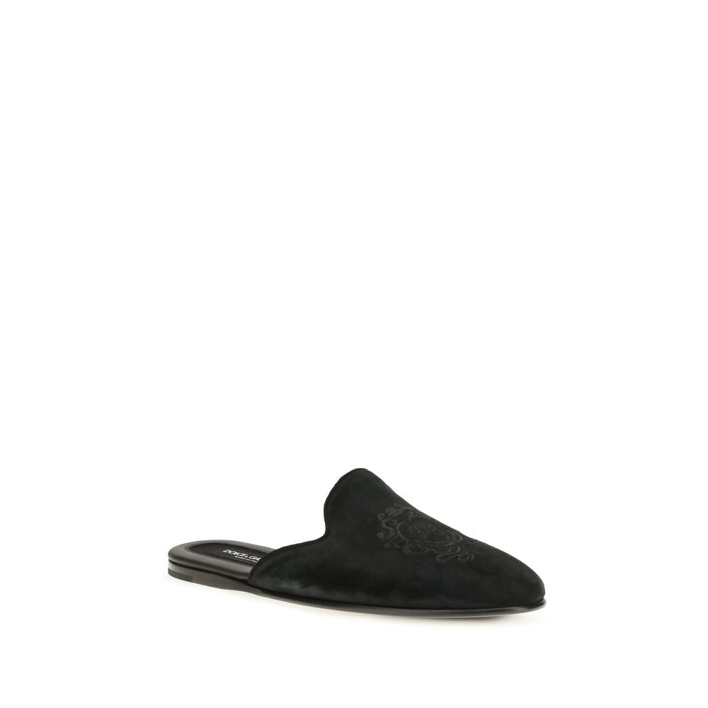 Dolce & Gabbana Papuci Mules Negri din Piele