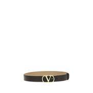 Valentino Garavani Black Leather Regular Belt