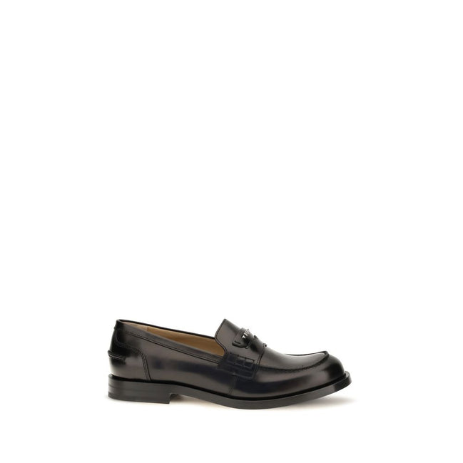 Fendi Loafers Slip-On Negri din Piele