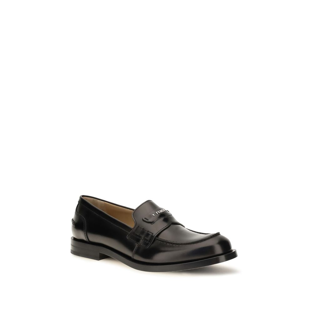 Fendi Loafers Slip-On Negri din Piele