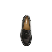 Fendi Loafers Slip-On Negri din Piele