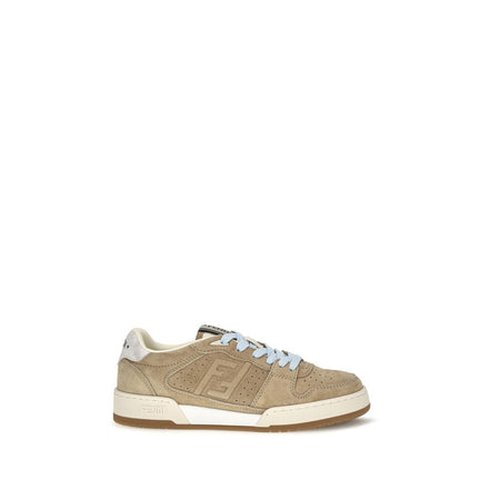 Fendi Sneakers Joși din Piele de Vițel Bej