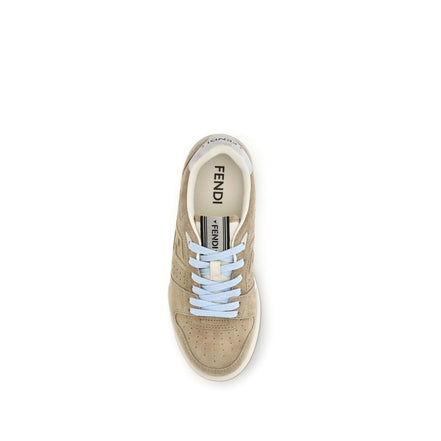 Fendi Sneakers Joși din Piele de Vițel Bej