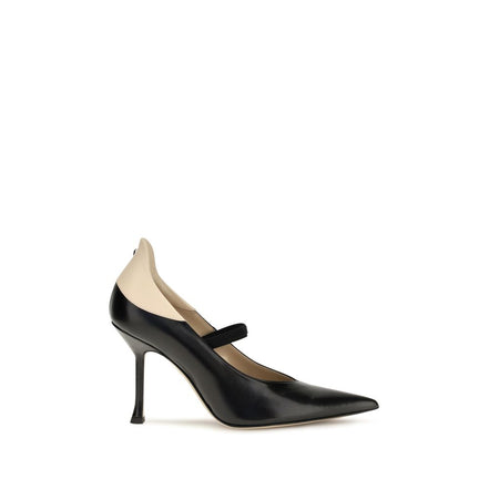 Fendi Pantofi cu Toc Negri din Piele
