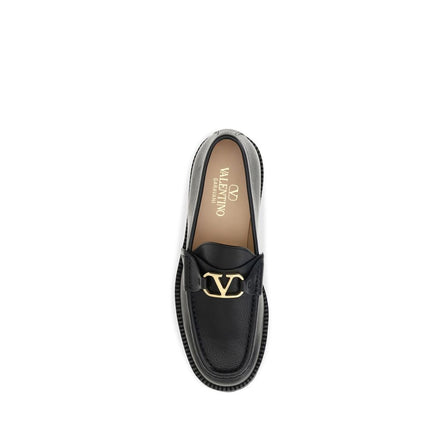 Valentino Garavani Loafers Platform Negri din Piele