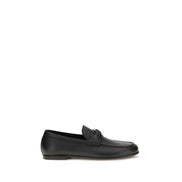 Valentino Garavani Loafers Slip-On Negri din Piele de Căprioară
