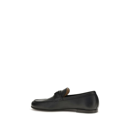 Valentino Garavani Loafers Slip-On Negri din Piele de Căprioară