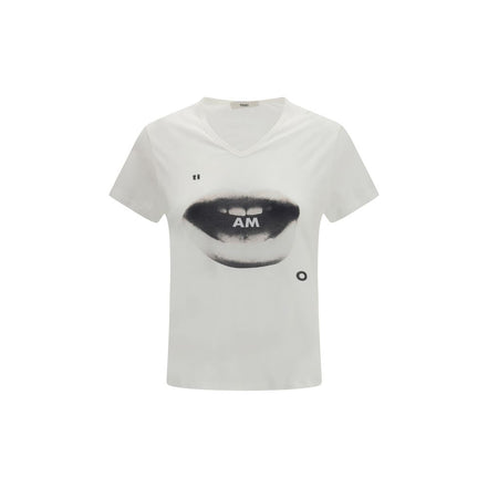 Fendi Tricou Alb din Bumbac