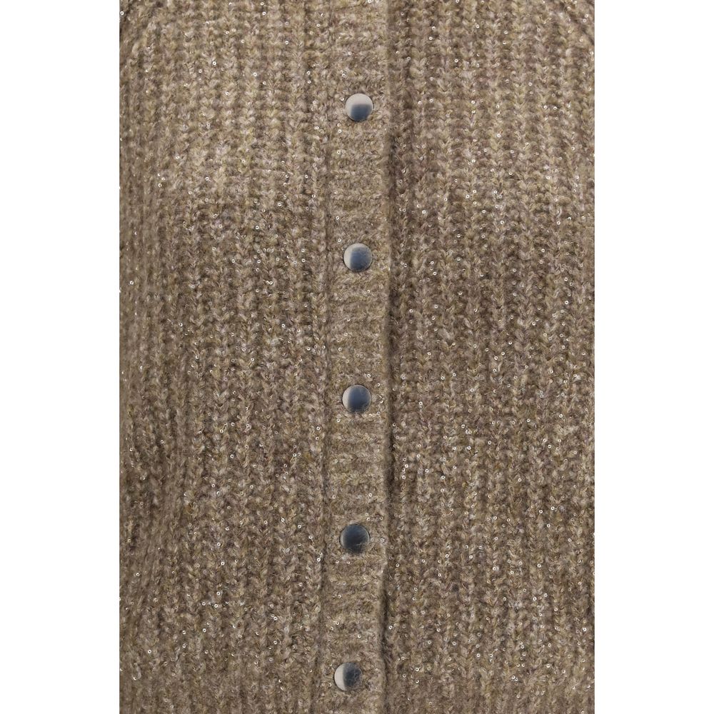 Brunello Cucinelli Cardigan Maro din Caşmir