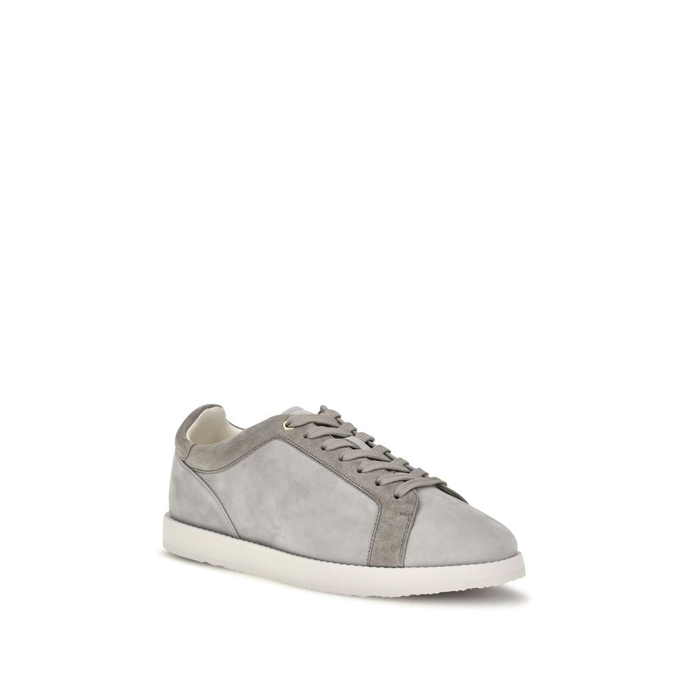 Brunello Cucinelli Pantofi Sport Gri din Piele Întoarsă