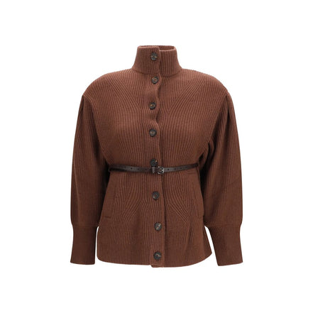Brunello Cucinelli Cardigan Maro din Lână