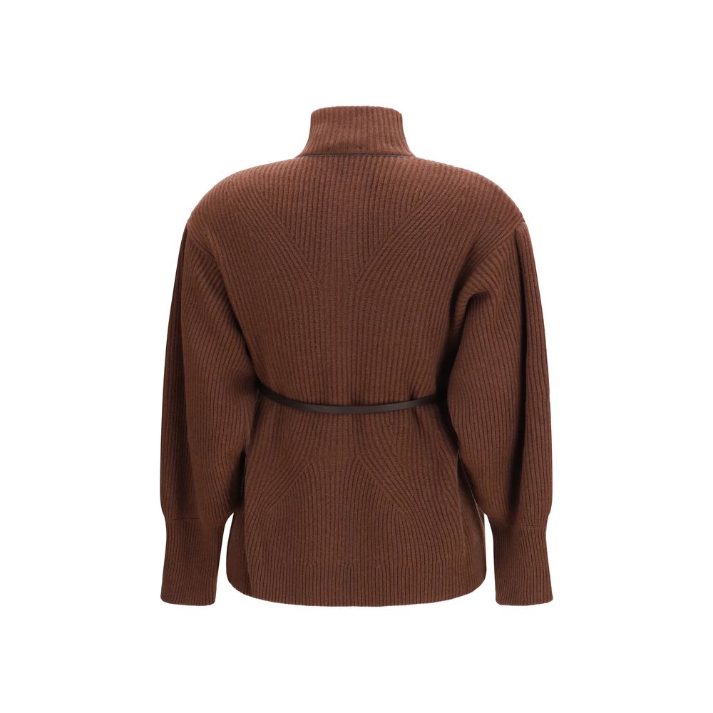 Brunello Cucinelli Cardigan Maro din Lână