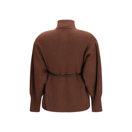 Brunello Cucinelli Cardigan Maro din Lână