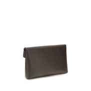 Saint Laurent Poșetă Clutch Maro din Piele de Miel
