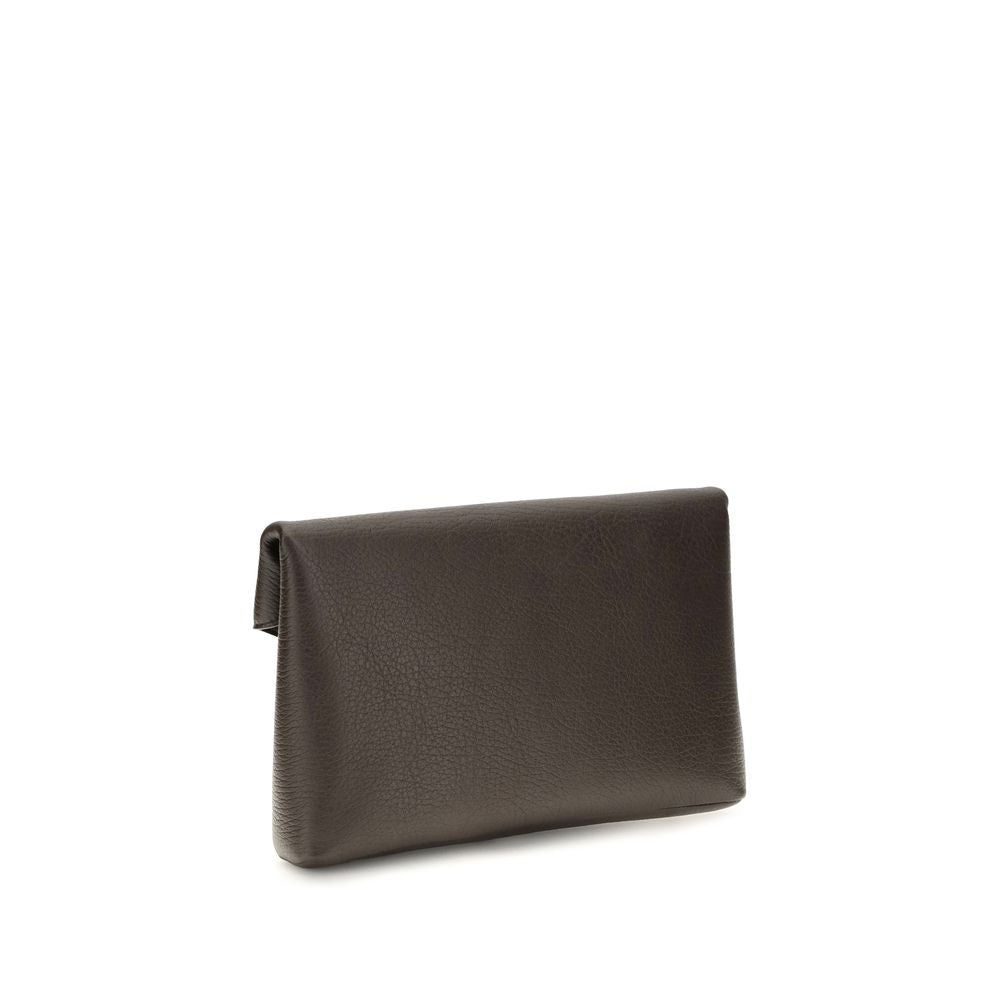 Saint Laurent Poșetă Clutch Maro din Piele de Miel