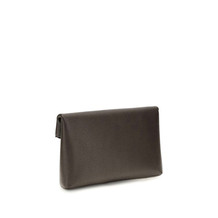 Saint Laurent Poșetă Clutch Maro din Piele de Miel