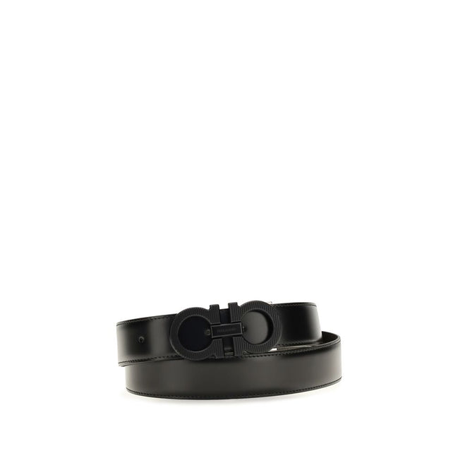 Ferragamo Black Calf Leather Regular Belt