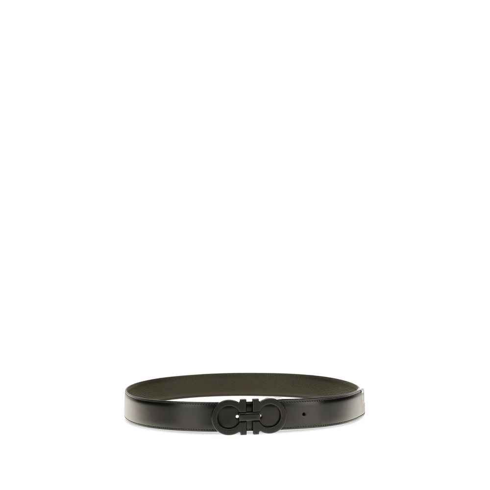 Ferragamo Black Calf Leather Regular Belt