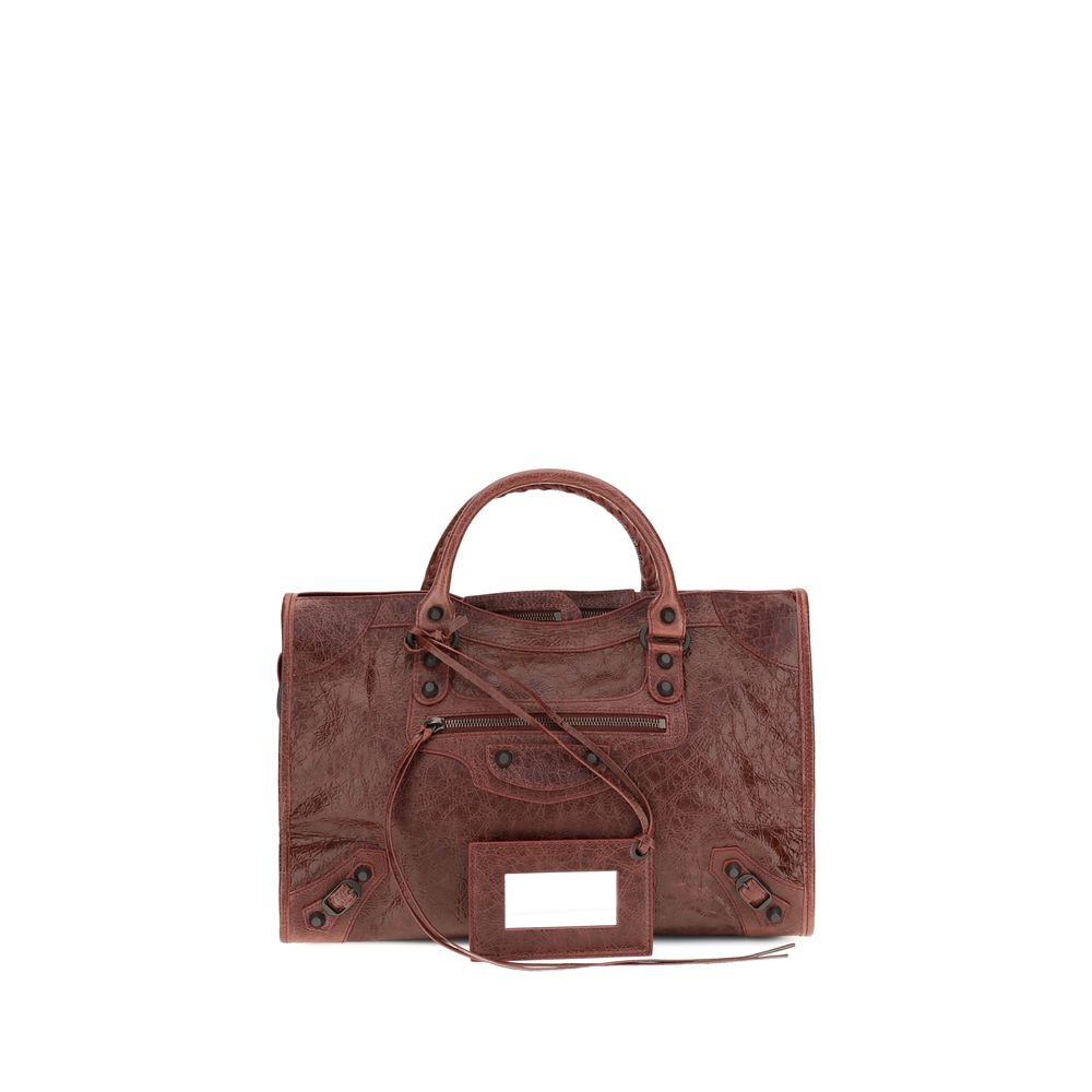 Balenciaga Geantă Bordo din Piele de Miel