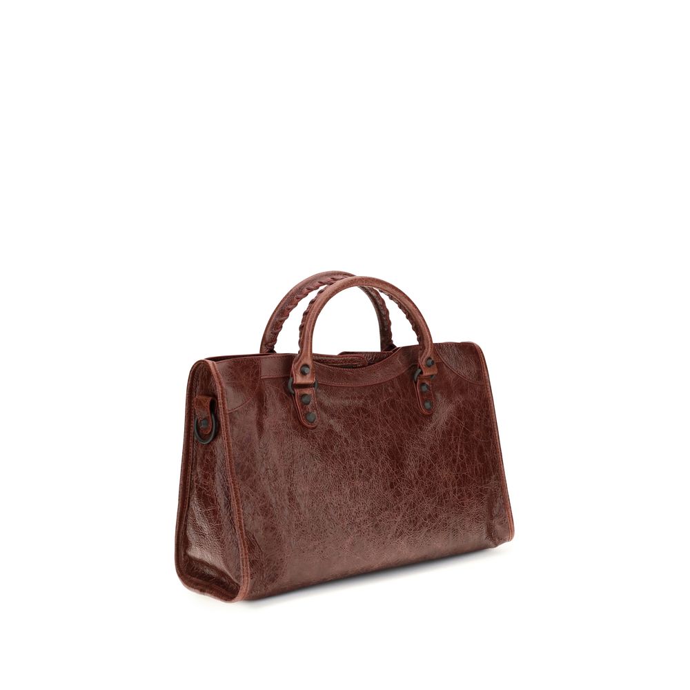 Balenciaga Geantă Bordo din Piele de Miel