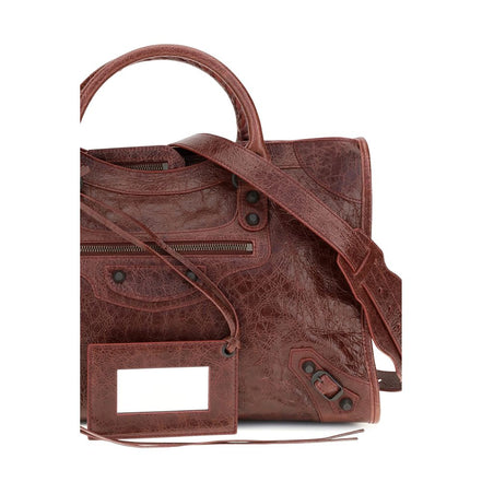 Balenciaga Geantă Bordo din Piele de Miel