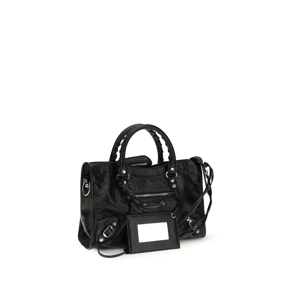 Balenciaga Geantă de Umăr Neagră din Piele de Miel